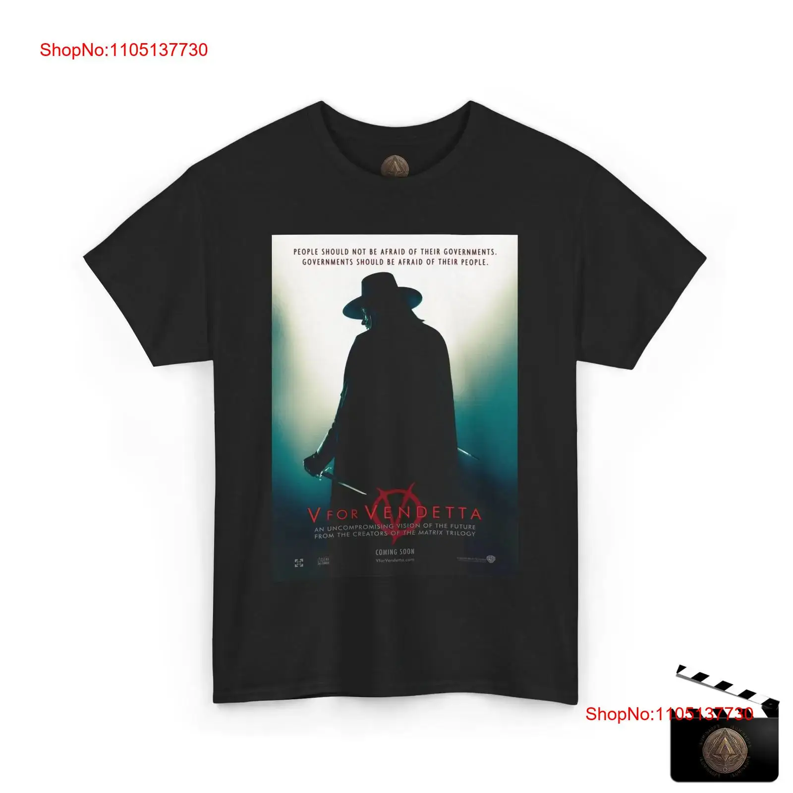 V フォー ヴェンデッタ レトロ映画ポスター T シャツ ヴ - Men'S Fashion V Neck T Shirts のレビューと価格