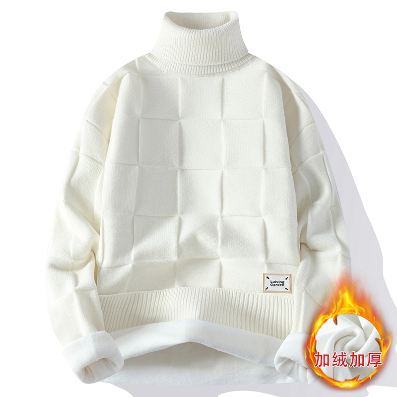 メンズタートルネックフリース,暖かくてルーズなニットセーター - Turtleneck Sweater Men のレビューと価格