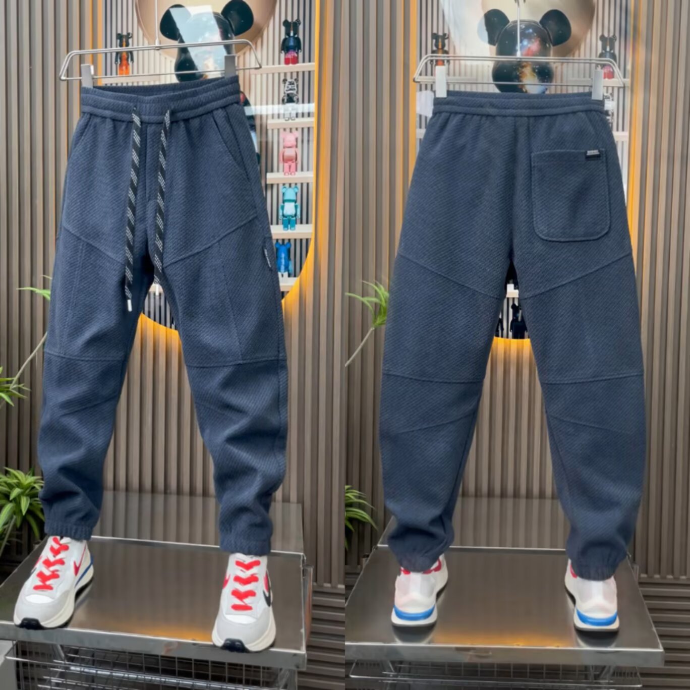 2026年新作メンズカジュアルスウェットパンツ 韓国ハイスト - Mens Fashion Dark Grey Pants のレビューと価格