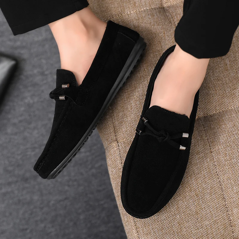 男性カジュアルシューズファッションメンズシューズ手作りスエー - Suede Loafers Men のレビューと価格