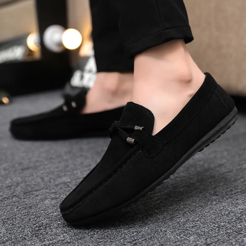 男性カジュアルシューズファッションメンズシューズ手作りスエー - Suede Loafers Men のレビューと価格