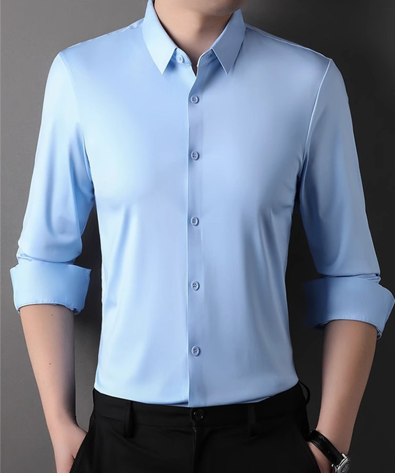 高伸縮性メンズドレスシャツ カジュアル無地ノンアイロン ソム - Dress Shirt Non-Iron のレビューと価格