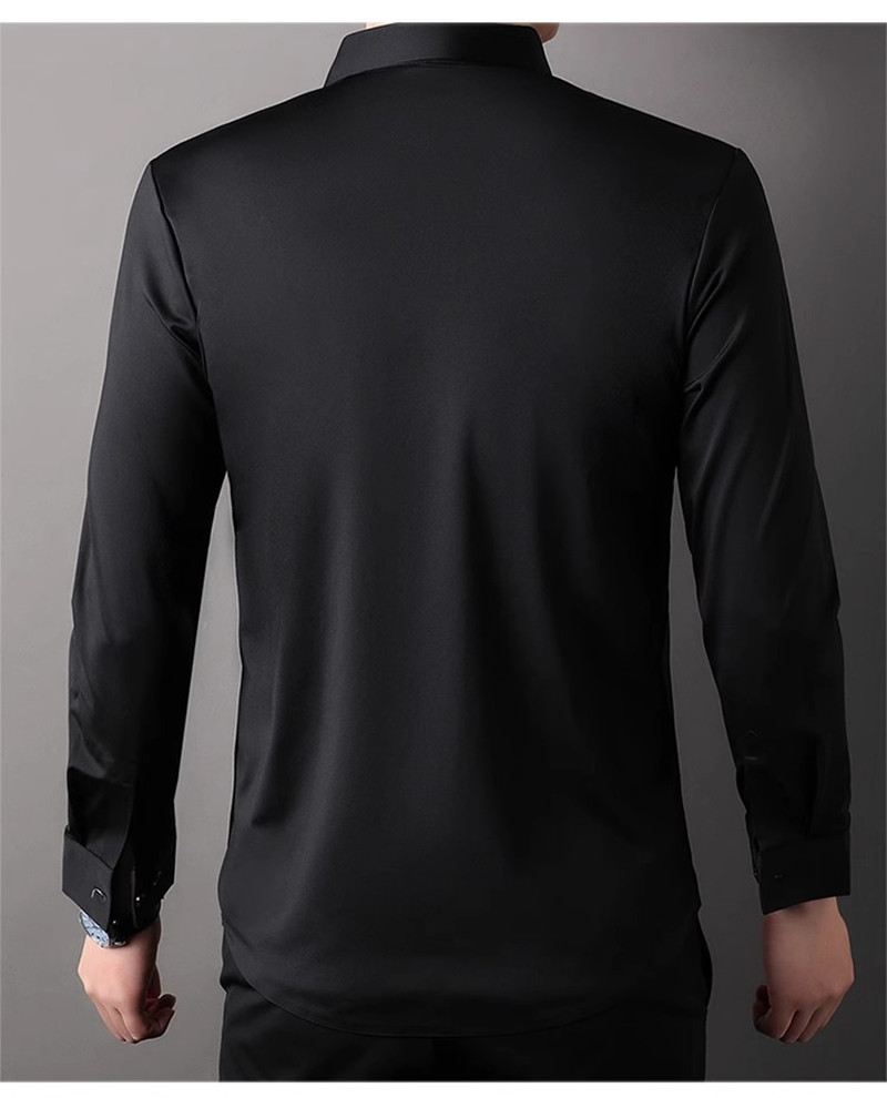 高伸縮性メンズドレスシャツ カジュアル無地ノンアイロン ソム - Dress Shirt Non-Iron のレビューと価格