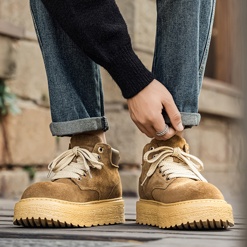 メンズ高級スエード乗馬ブーツ アウトドアカジュアルレザーブー - Men'S Fashion For 30 Year Olds のレビューと価格