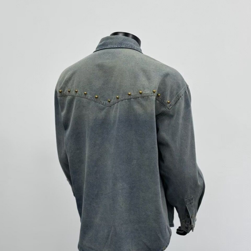 新作 春秋用 ウォッシュ加工 メンズ デニムシャツ 長袖 日 - Denim Jacket Vintage のレビューと価格