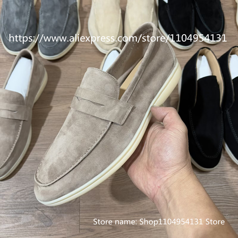カラフルなローファー カジュアル 本革 ウォーキングシューズ - Suede Loafers Men のレビューと価格