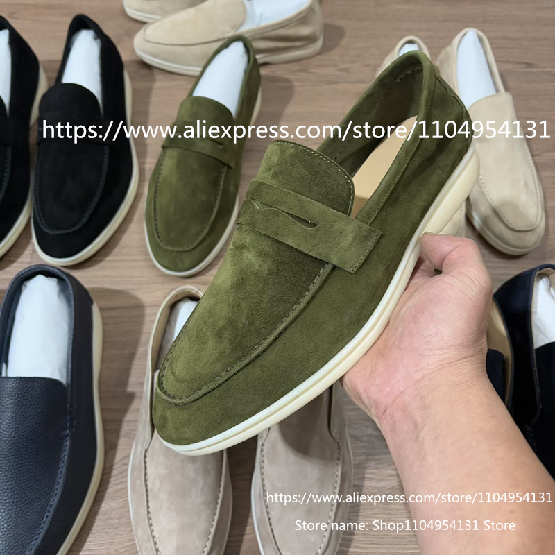 カラフルなローファー カジュアル 本革 ウォーキングシューズ - Suede Loafers Men のレビューと価格