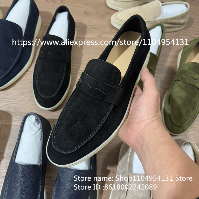 カラフルなローファー カジュアル 本革 ウォーキングシューズ - Suede Loafers Men のレビューと価格