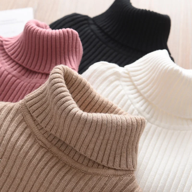 新しいセーター子供セーター秋女の子タートルネックセーター 1 - Turtleneck Sweater Men のレビューと価格