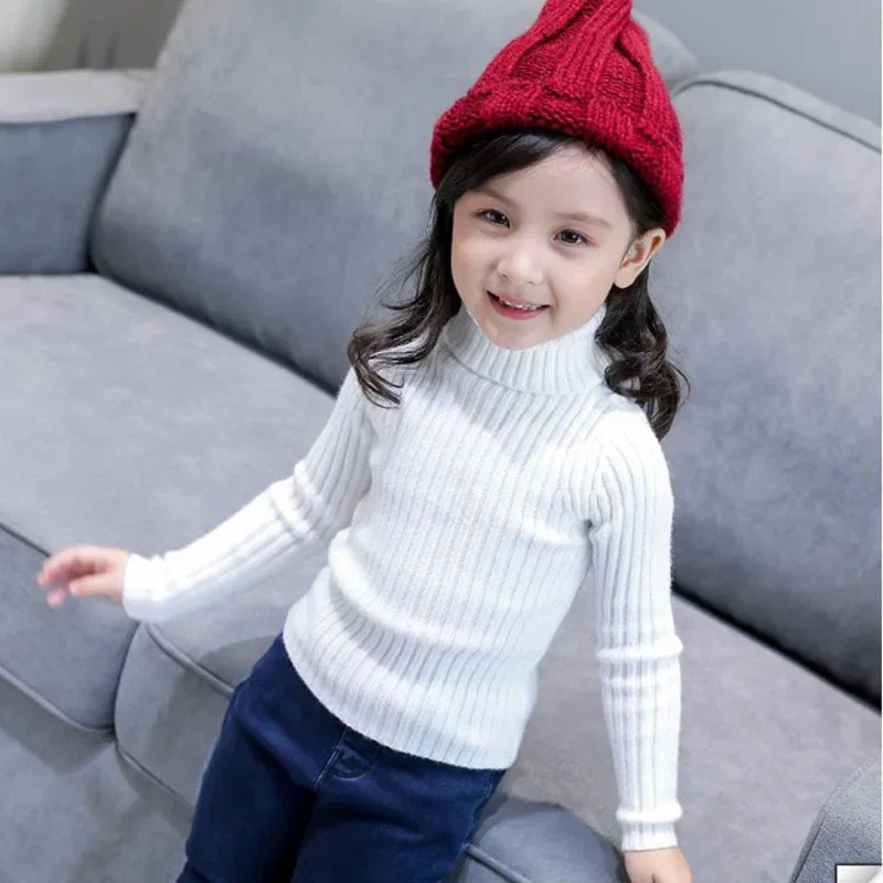 新しいセーター子供セーター秋女の子タートルネックセーター 1 - Turtleneck Sweater Men のレビューと価格