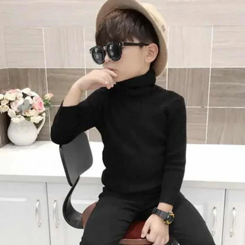 新しいセーター子供セーター秋女の子タートルネックセーター 1 - Turtleneck Sweater Men のレビューと価格