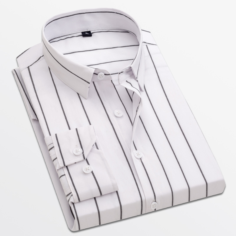 メンズストライプシャツ長袖シャツメンズカジュアルビジネスドレ - Dress Shirt Non-Iron のレビューと価格