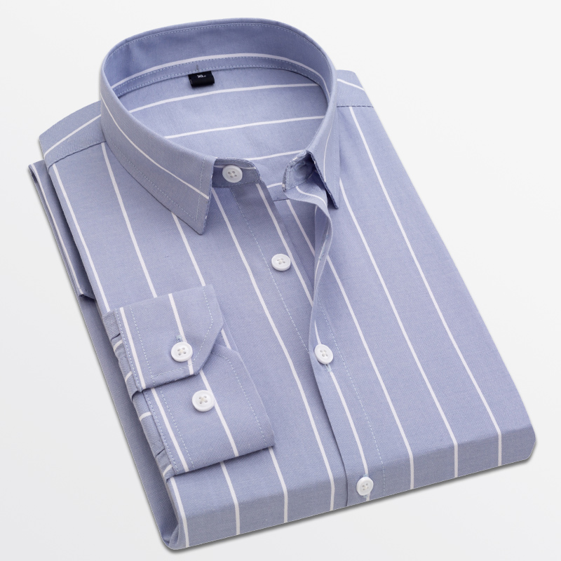 メンズストライプシャツ長袖シャツメンズカジュアルビジネスドレ - Dress Shirt Non-Iron のレビューと価格