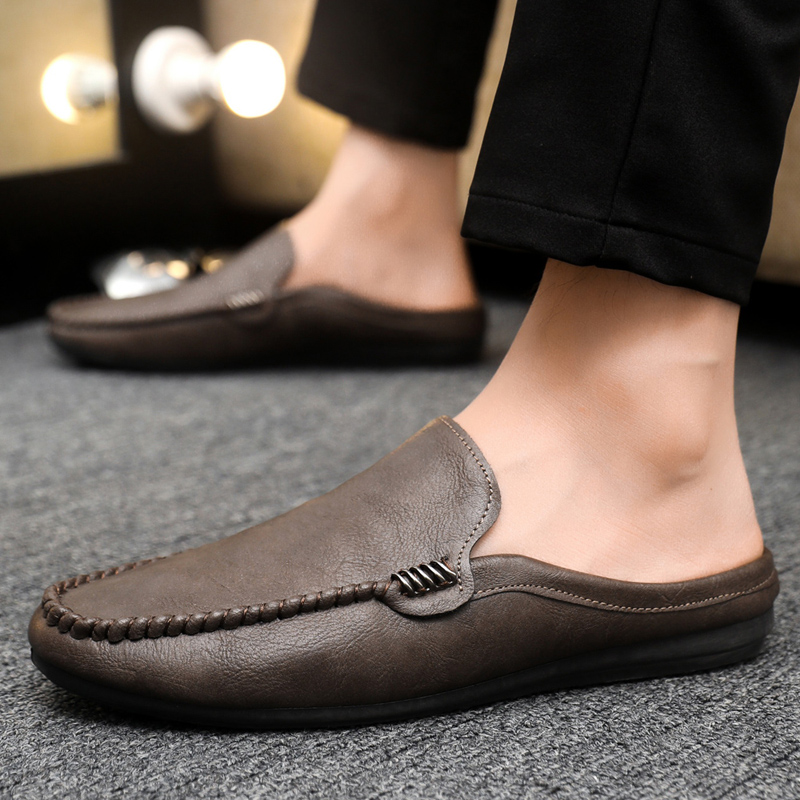 メンズハーフシューズ、快適なPUレザーカジュアルシューズ、メ - Suede Loafers Men のレビューと価格