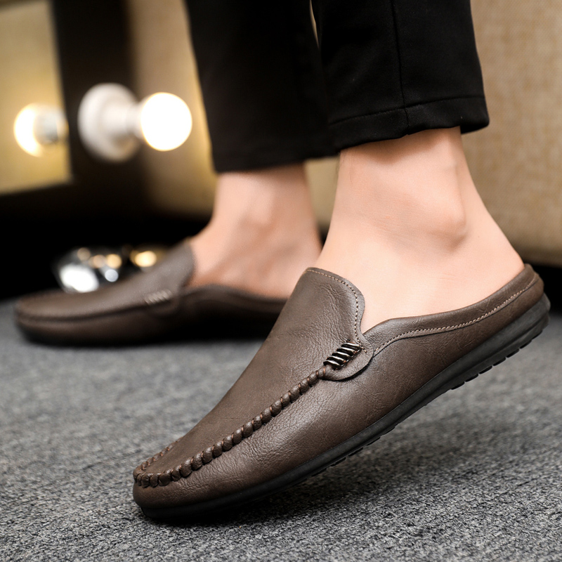メンズハーフシューズ、快適なPUレザーカジュアルシューズ、メ - Suede Loafers Men のレビューと価格