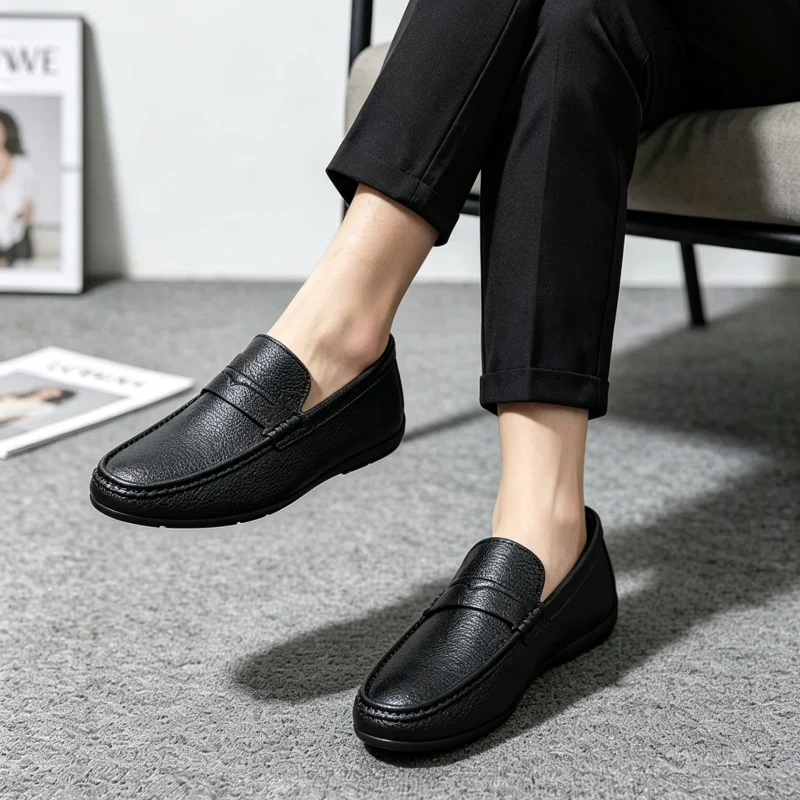クラシックデザインのカジュアルシューズ男性用スリッポンシュー - Suede Loafers Men のレビューと価格