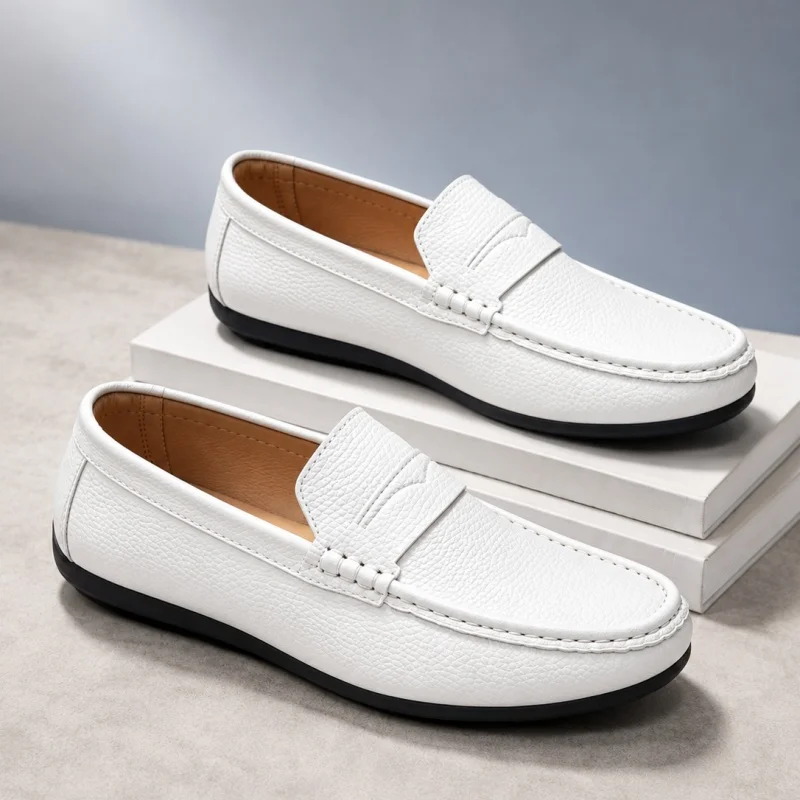 クラシックデザインのカジュアルシューズ男性用スリッポンシュー - Suede Loafers Men のレビューと価格