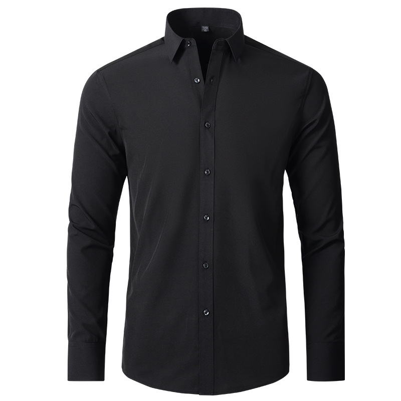 わずかな伸縮性メンズ長袖ビジネスカジュアルシャツ無地スリム非 - Dress Shirt Non-Iron のレビューと価格