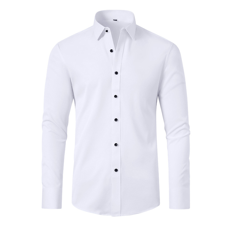 わずかな伸縮性メンズ長袖ビジネスカジュアルシャツ無地スリム非 - Dress Shirt Non-Iron のレビューと価格