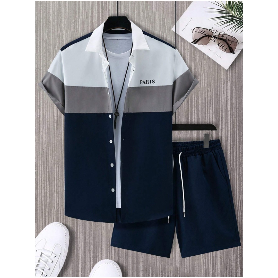 メンズファッションスーツ 青と白のパッチワークカラー シング - Mens Fashion Ideas のレビューと価格