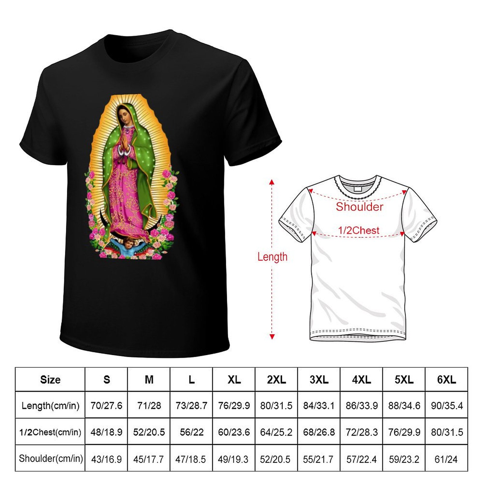 グアダルーペの聖母 メキシコの聖母マリア メキシコ Tシャツ - Mens Fashion Mexico のレビューと価格