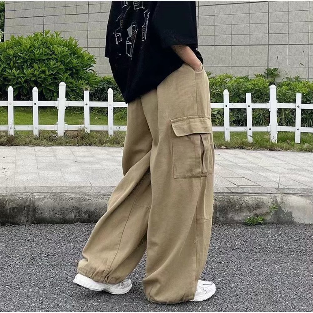 日本のストリートウェアカーゴパンツ メンズ ルーズストレート - Cargo Jogger Pants のレビューと価格