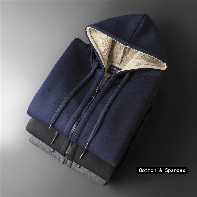 男性用フード付きスウェットシャツ,秋冬,ラムウール,ラージサ - Turtleneck Sweater Men のレビューと価格