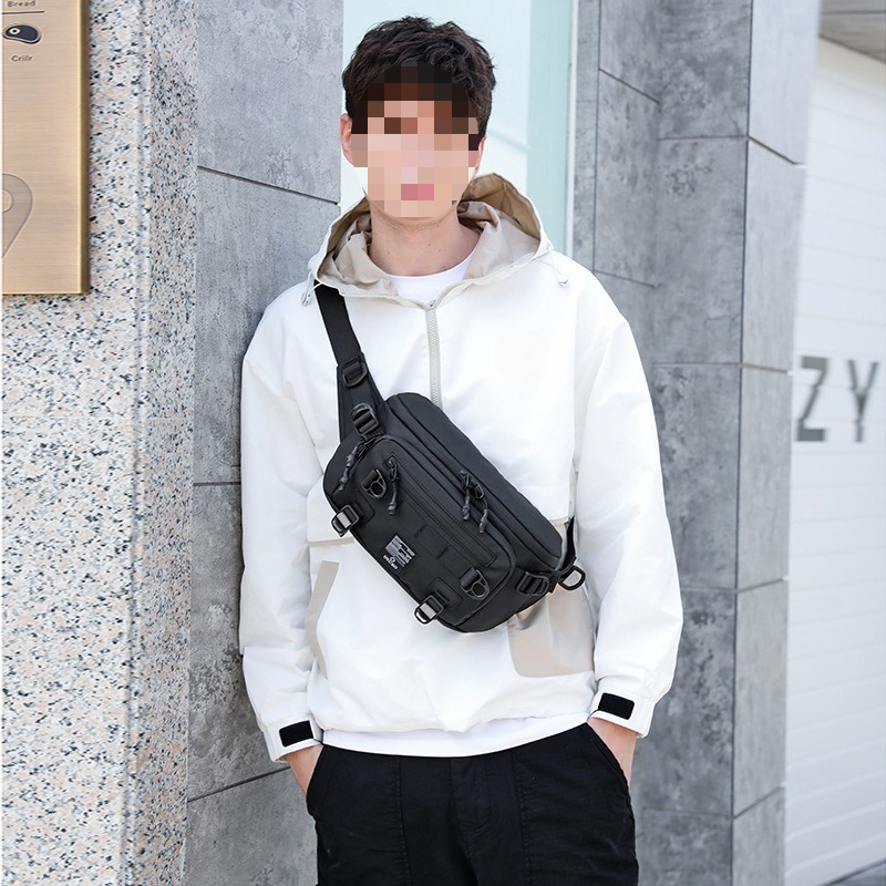 男性用ウエストバッグ防水アウトドアチェストパックマルチポケッ - Crossbody Bag Men のレビューと価格