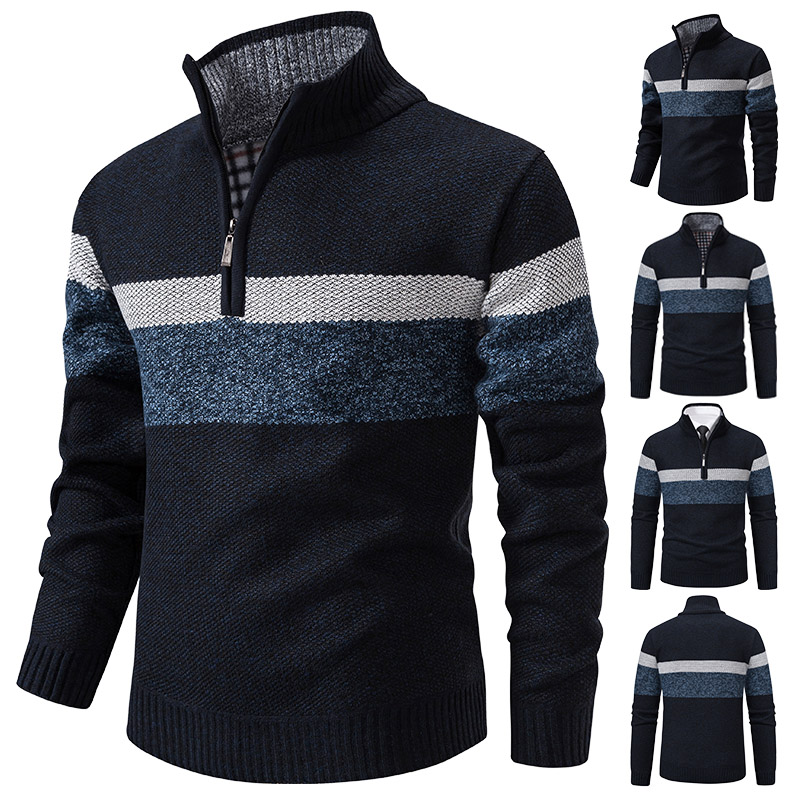 メンズ冬セータータートルネックジッパープルオーバー厚手暖かい - Turtleneck Sweater Men のレビューと価格