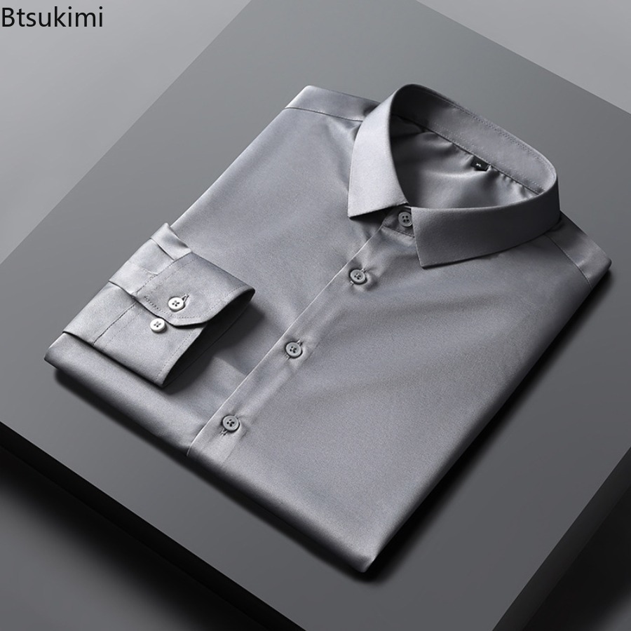 2026年新作 ノーアイロン防しわメンズシャツ 高級長袖無地 - Dress Shirt Non-Iron のレビューと価格