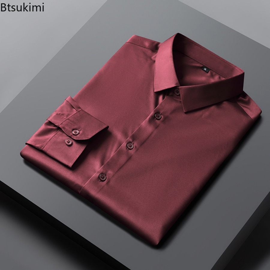 2026年新作 ノーアイロン防しわメンズシャツ 高級長袖無地 - Dress Shirt Non-Iron のレビューと価格