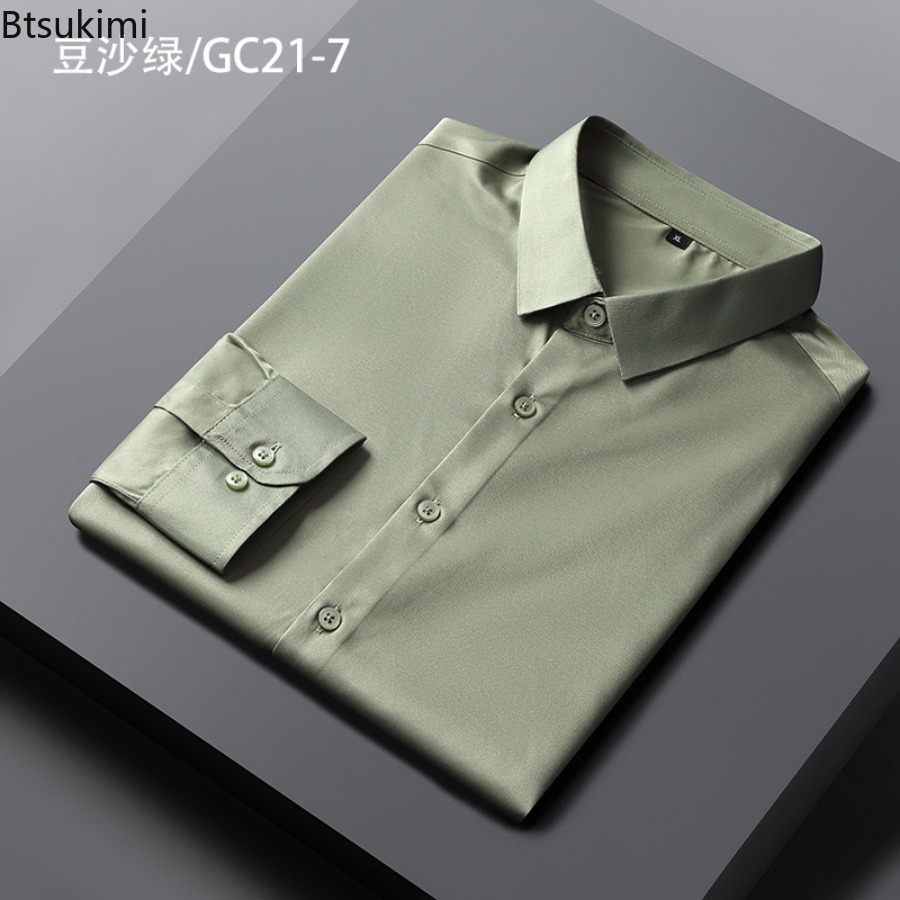 2026年新作 ノーアイロン防しわメンズシャツ 高級長袖無地 - Dress Shirt Non-Iron のレビューと価格