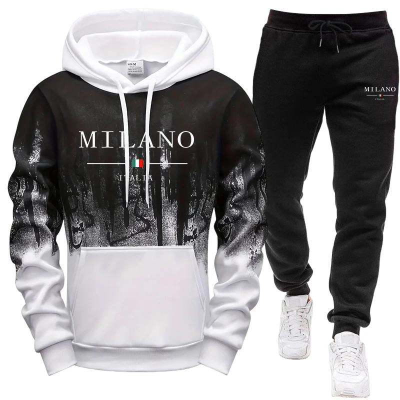 メンズセット/フーディー/パンツ 秋冬 イタリア カジュアル - Men'S Fashion Hoodies のレビューと価格