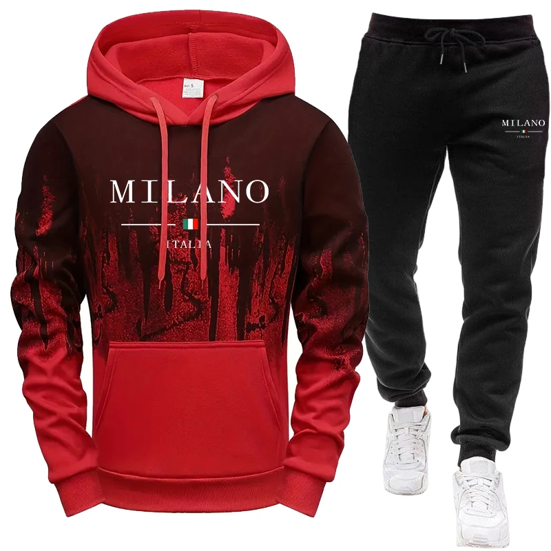メンズセット/フーディー/パンツ 秋冬 イタリア カジュアル - Men'S Fashion Hoodies のレビューと価格